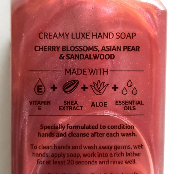 3 Bath & Body Works JAPANESE CHERRY BLOSSOM DROP Creamy Luxe Hand Soaps - Picture 5 of 5